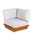 Eckmodul Lounge Teak hellgrau 76 x 76 cm H 70 cm