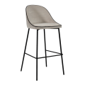 Barstuhl Luzern Samt Silber H 78 cm