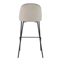 Barstuhl Luzern Samt Silber H 78 cm