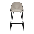 Barstuhl Luzern Samt Silber H 78 cm