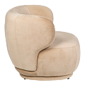 Fauteuil Elton velours taupe 78 x 90 cm H 70 cm