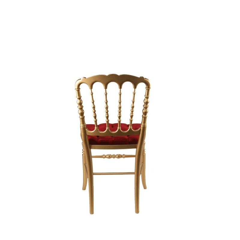 Chaise Napoléon III dorée fixe velours rouge