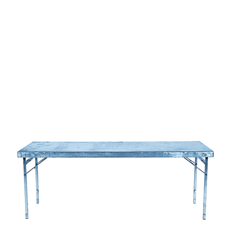 Table d'office inox 80 x 200 cm sur pieds réglables