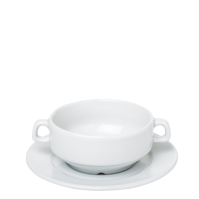 Suppen-Ober- & Untertasse weiss Ø 11cm H 6,5 cm 26 cl