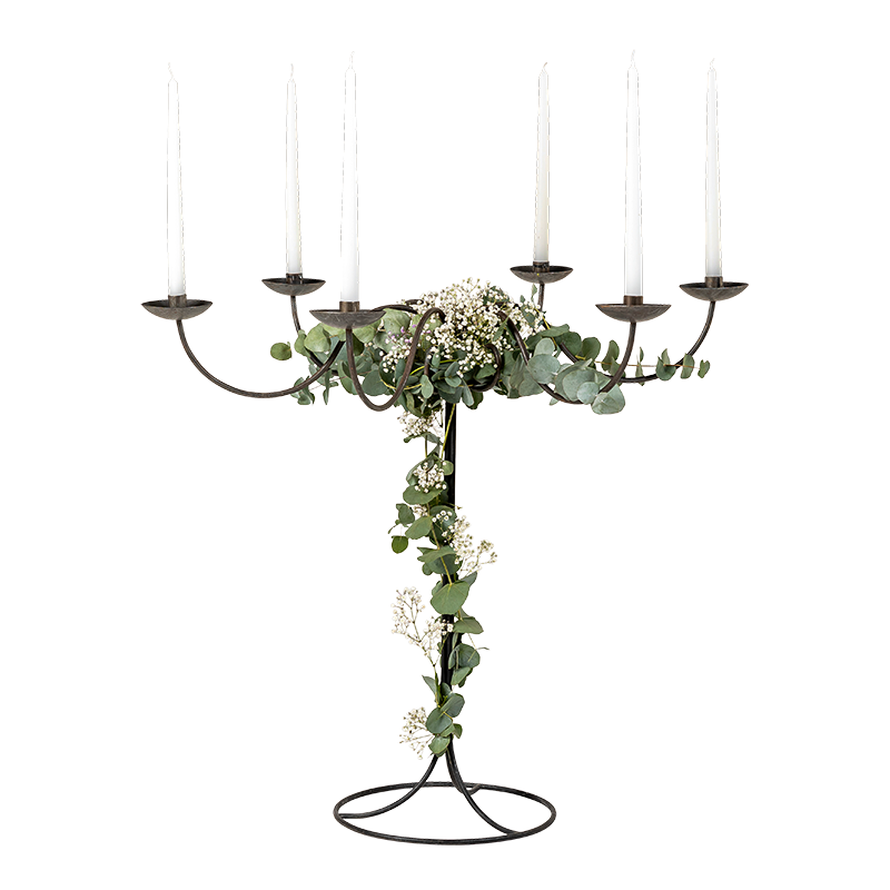 Kerzenleuchter Schmiedeeisen 6-armig Ø 84 cm H 75 cm