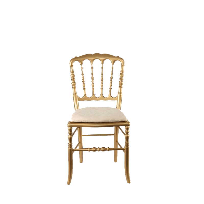 Chaise Napoléon III dorée fixe Gala blanc