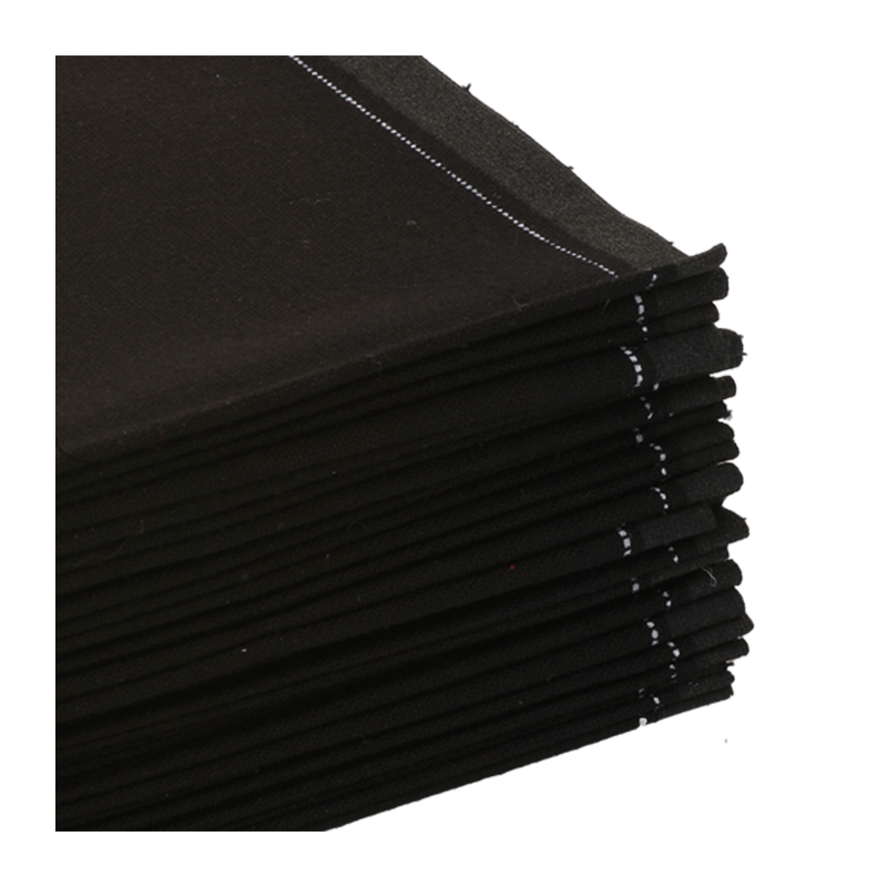 Serviettes cocktail tissu noir 20 x 20 cm (par 30)