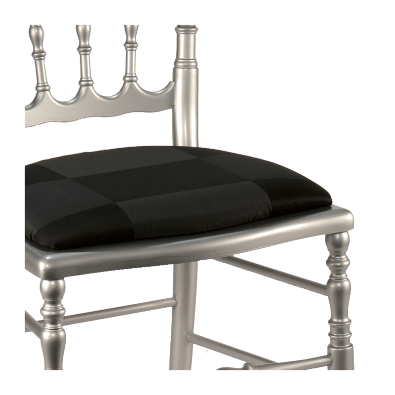 Chaise Napoléon III acier fixe Damier carbone