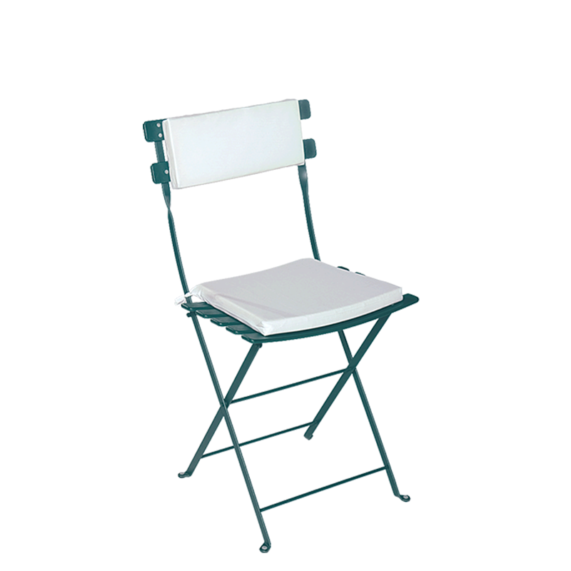 Vermietung Stuhl Trocadero grün Sitzkissen und Rückenpolster weiss