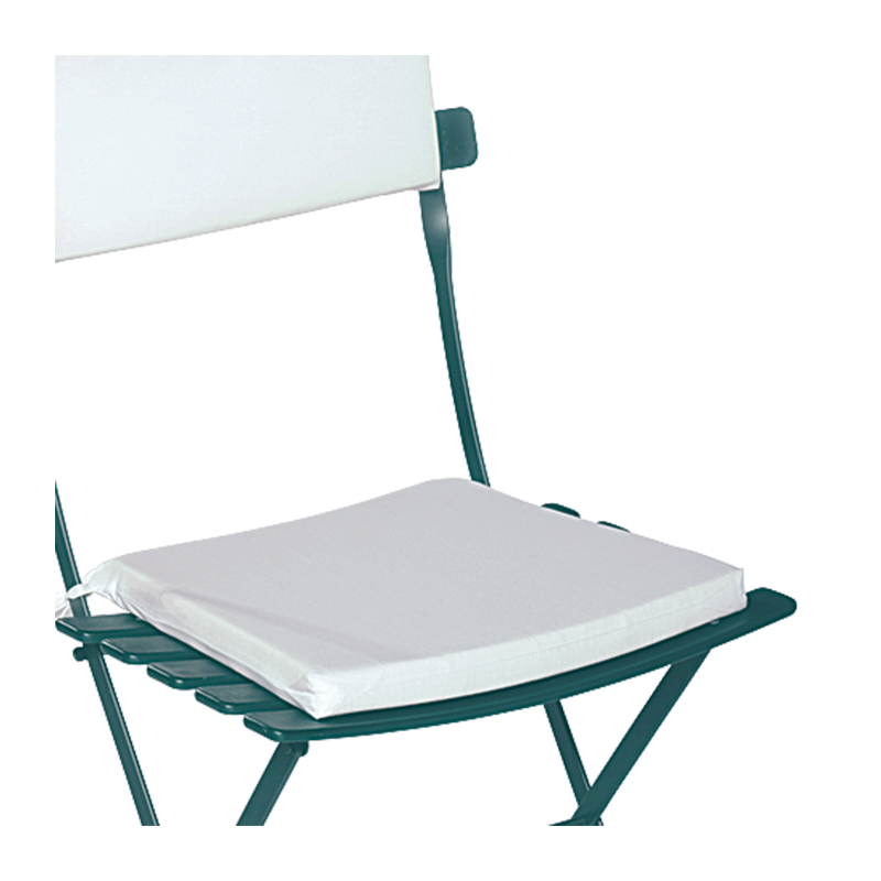 Stuhl Trocadero grün mit Sitzkissen und Rückenpolster weiss