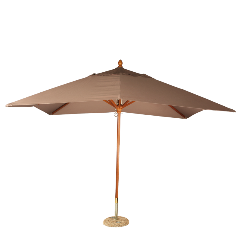 Sonnenschirm Louisiane taupe 300 x 300 cm + Granitsockel Ø 50 cm