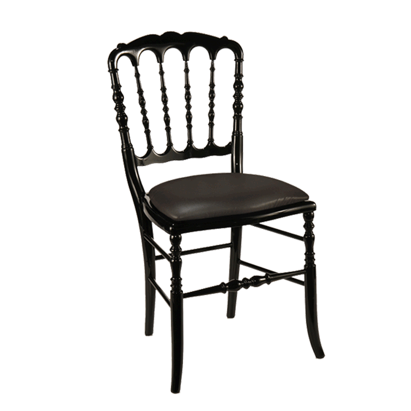 Chaise Napoléon III noire fixe Toscane acier