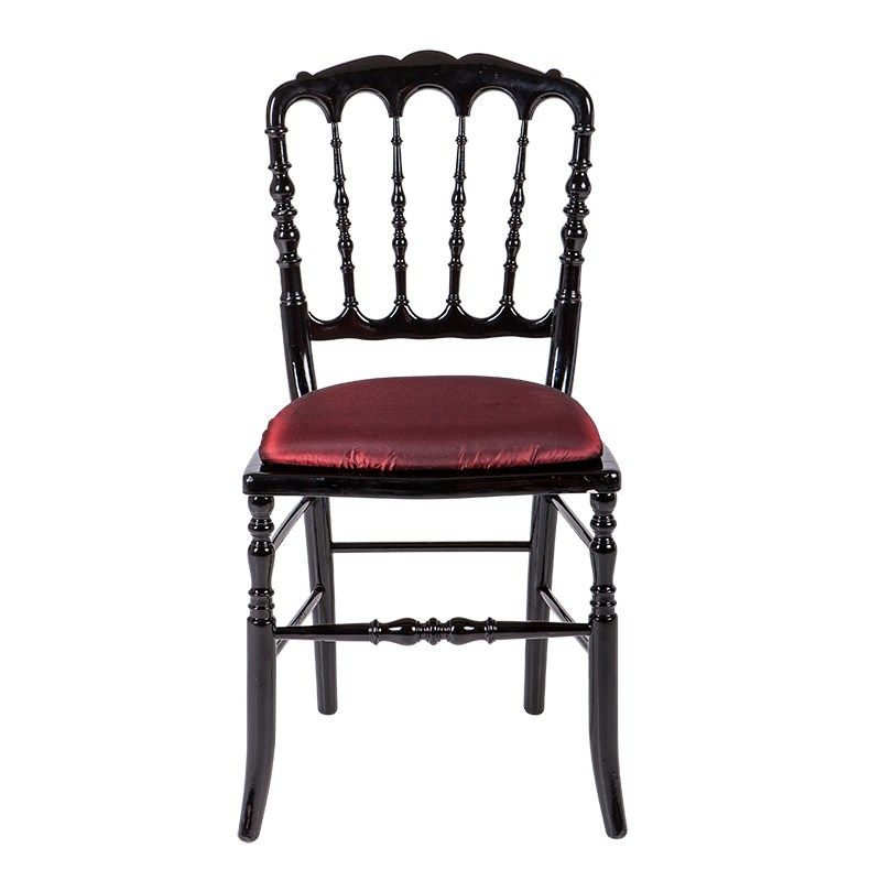 Chaise Napoléon III noire fixe Toscane Rouge Opéra