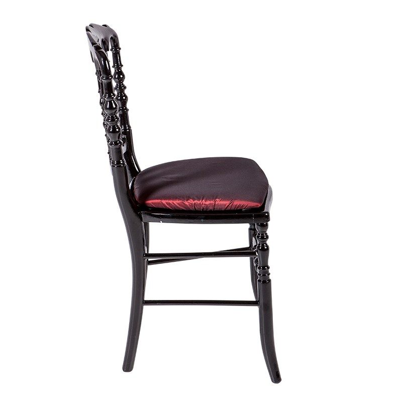 Chaise Napoléon III noire fixe Toscane Rouge Opéra