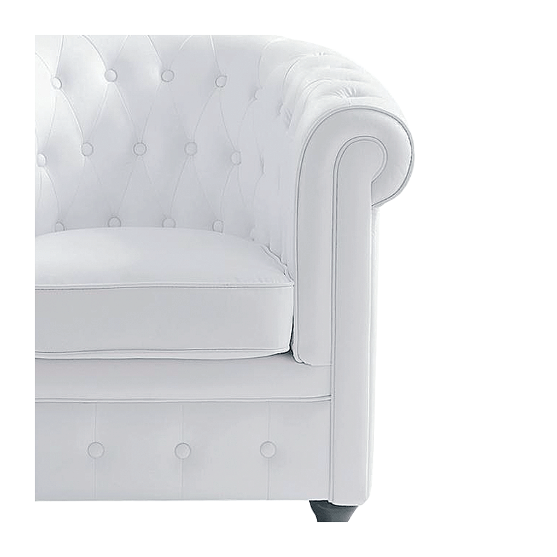 Fauteuil Chesterfield blanc 75 x 82 cm H 75 cm
