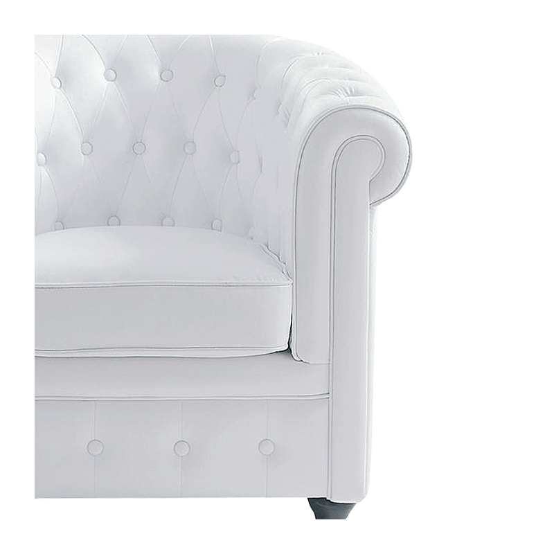 Sessel Chesterfield weiss L 82 B 75 H 75 cm