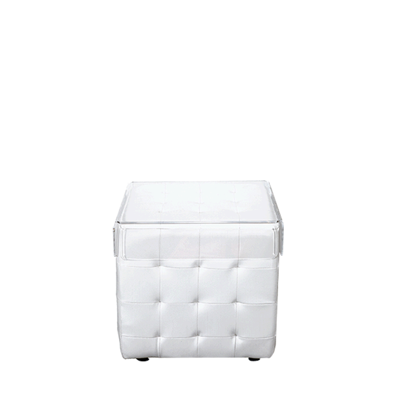 Beistelltisch Chesterfield Weiss 44 x 44 cm H 42 cm