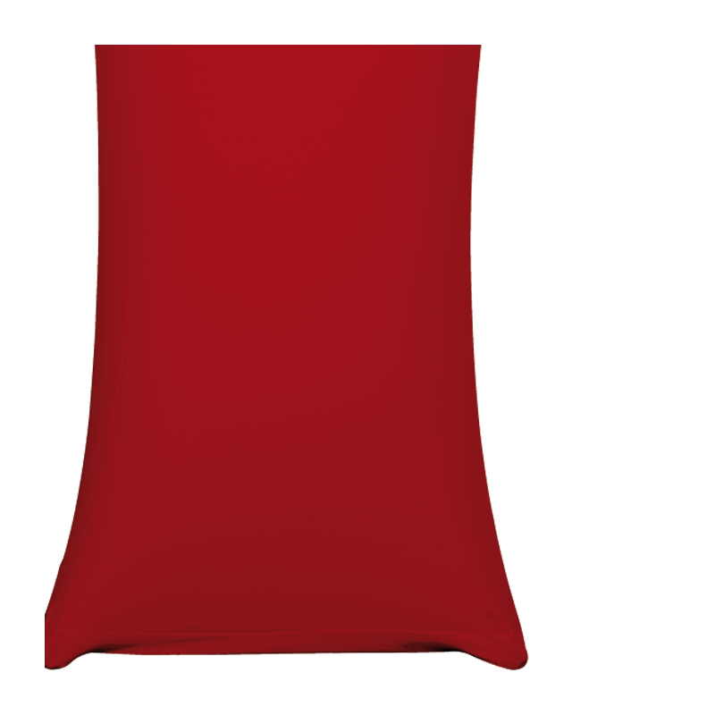 Stehtisch Stahl viereckig mit Husse rot 60 x 60 cm H 111cm
