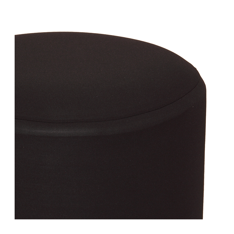 Pouf rond houssé noir Ø 50 cm H 45 cm