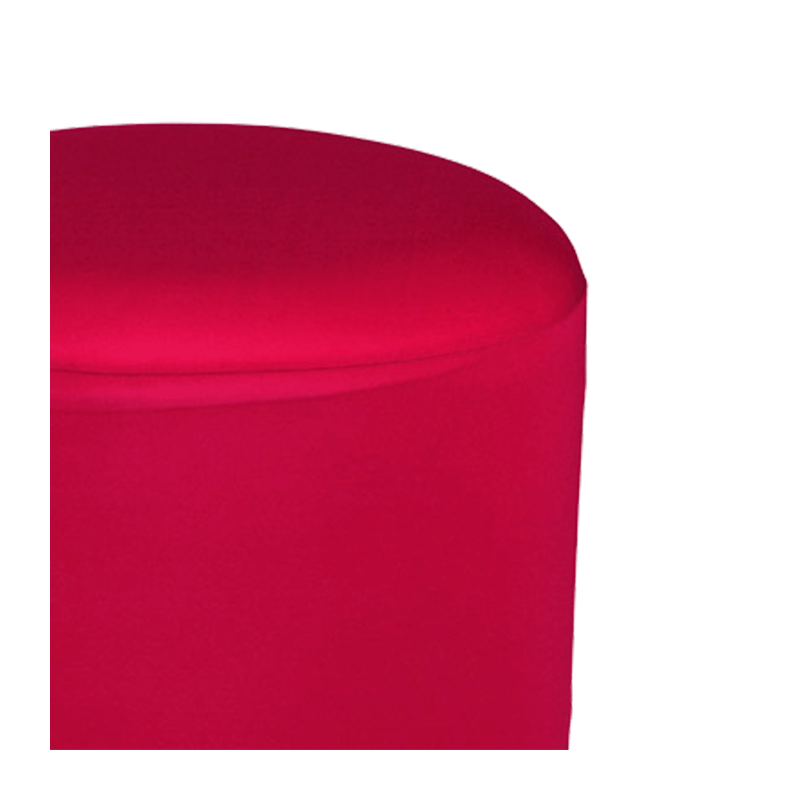 Hocker rund mit roter Husse Ø 50 cm H 45 cm