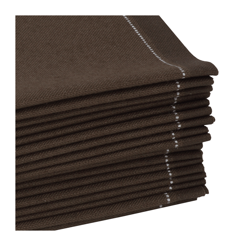 Serviettes cocktail tissu chocolat 20 x 20 cm (par 30)