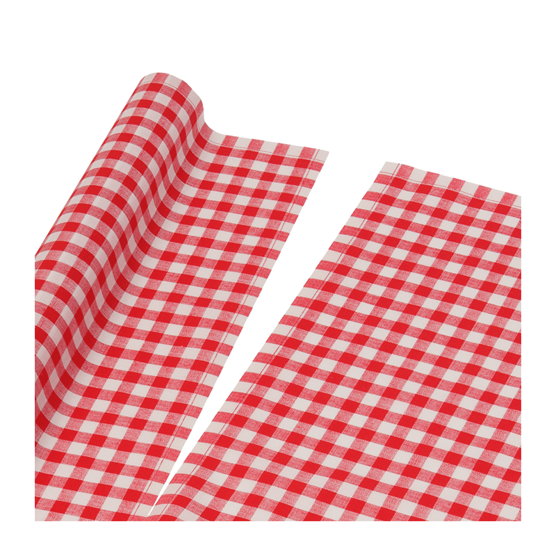Rouleau de 12 serviettes tissu vichy rouge 21 x 21 cm