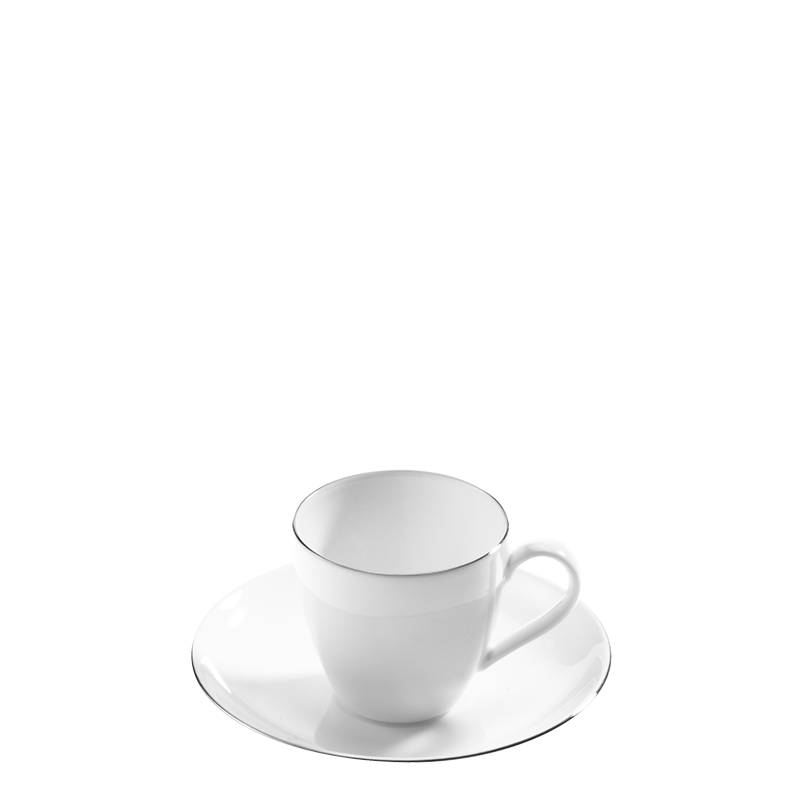Tasse et sous-tasse à café Platinium 10 cl