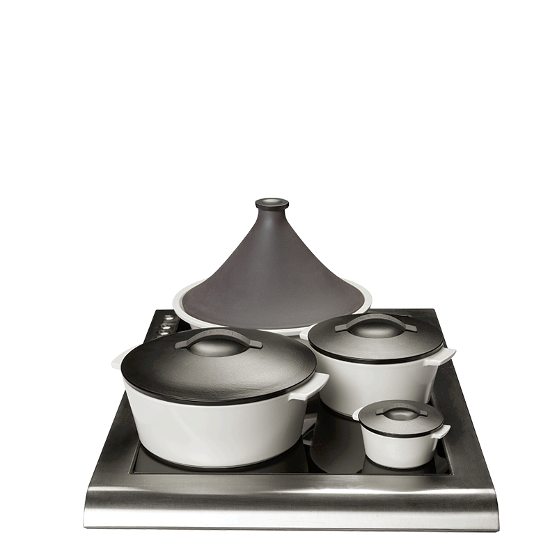 Kochgeschirr-Set schwarz und weiss