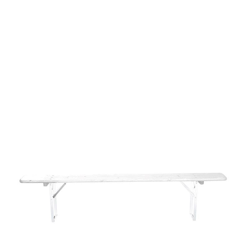 Festbank weiss 220 x 25 cm H 47 cm