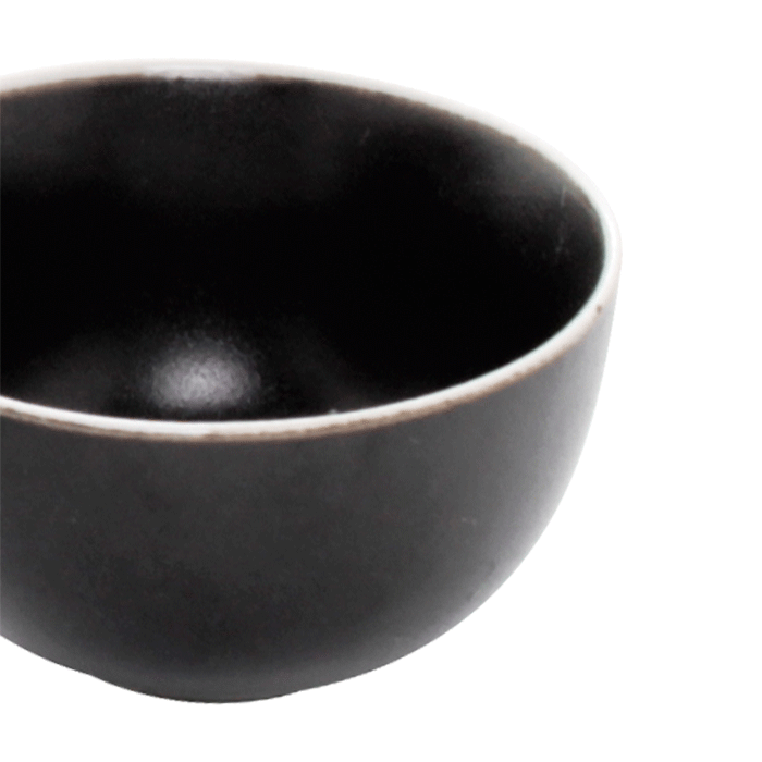 Bowl dunkelgrau mit weissem Rand Ø 5 cm H 2.5 cm 2,5 cl