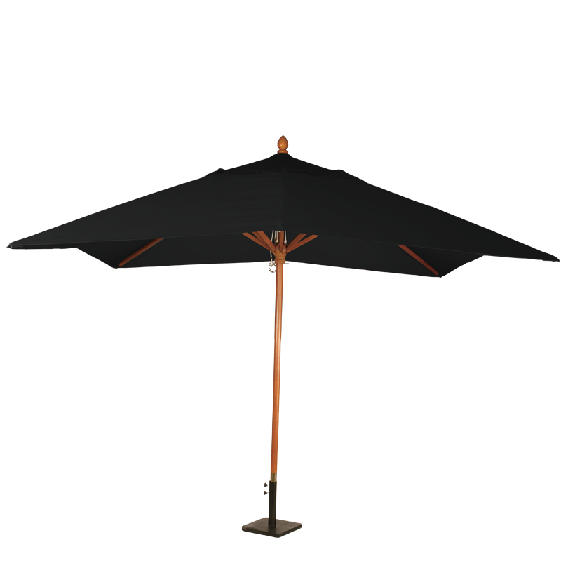 Parasol Louisiane noir 300 x 300 cm + socle acier 30 x 30 cm