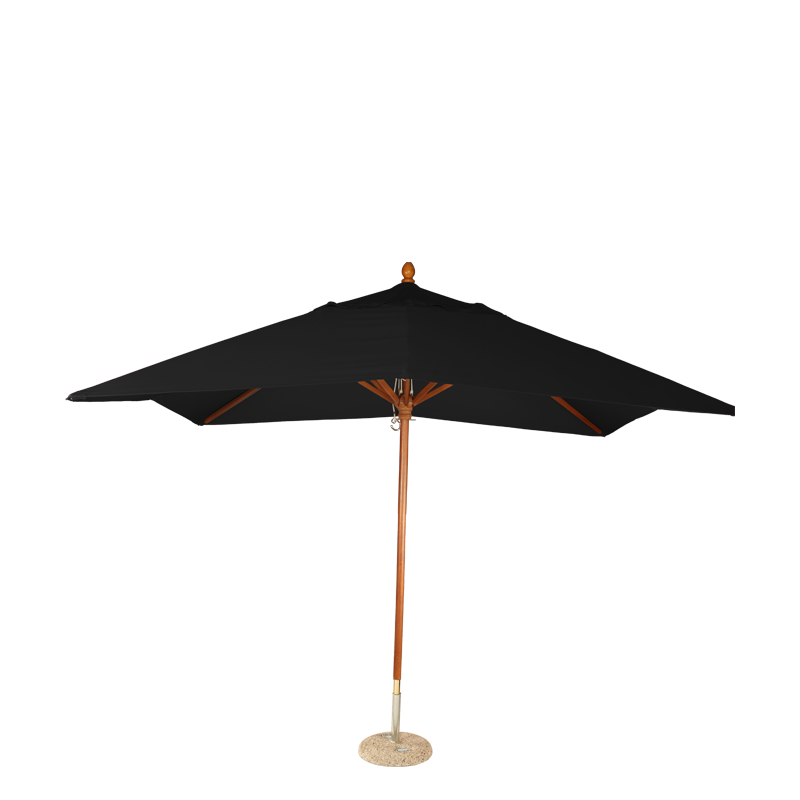 Parasol Louisiane noir 300 x 300 cm + socle granit Ø 50 cm