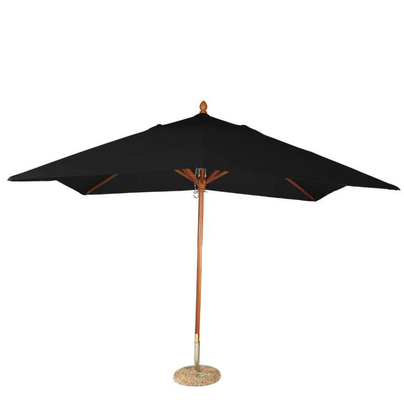 Sonnenschirm Louisiane schwarz 300 x 300 cm + Granitsockel Ø 50cm