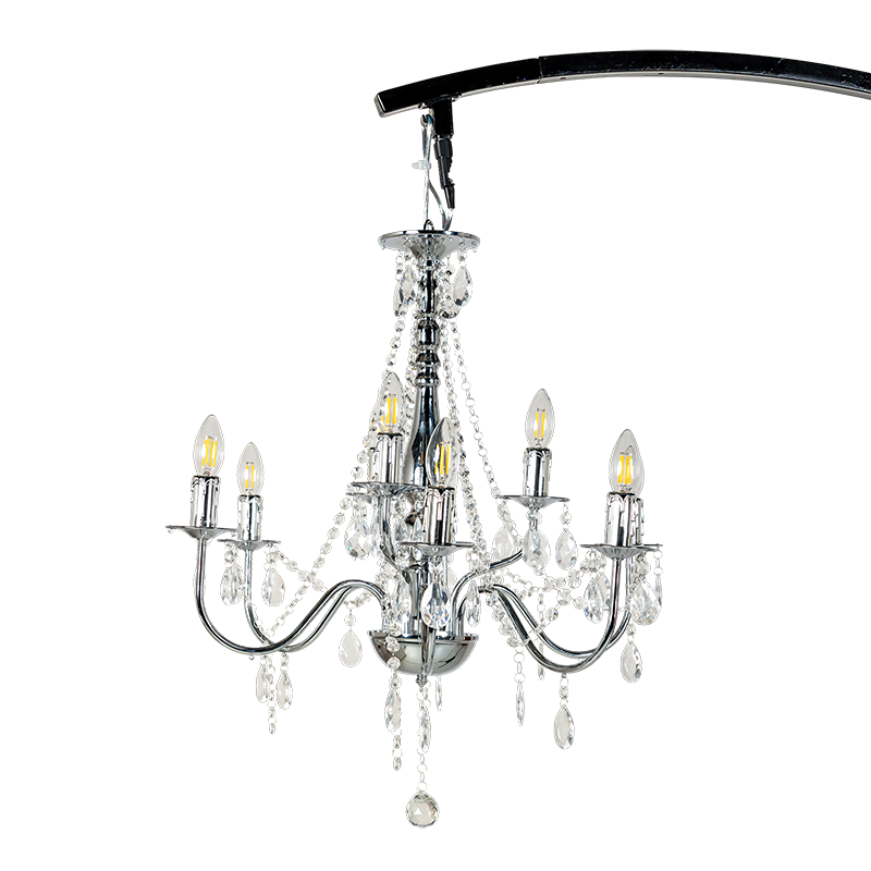 Regenbogen mit Kronleuchter, Stromanschluss und Dimmer