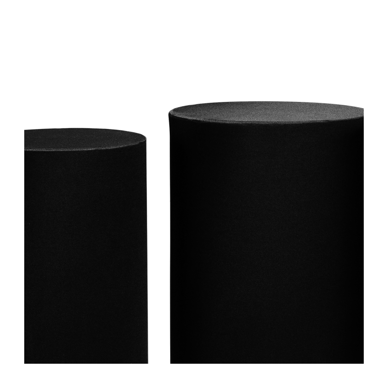 Stehtisch Zylinder mit Husse schwarz H 110 -112 - 114 (3er Set)