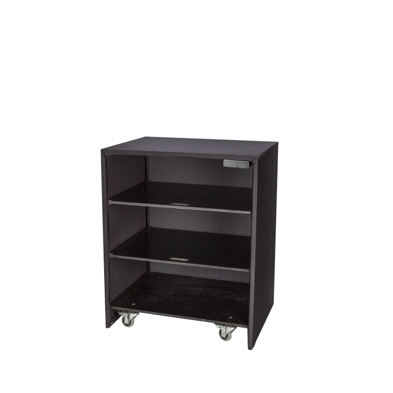 Buffet Cube Lycra schwarz auf Rollen 69 x 86 H 106 cm