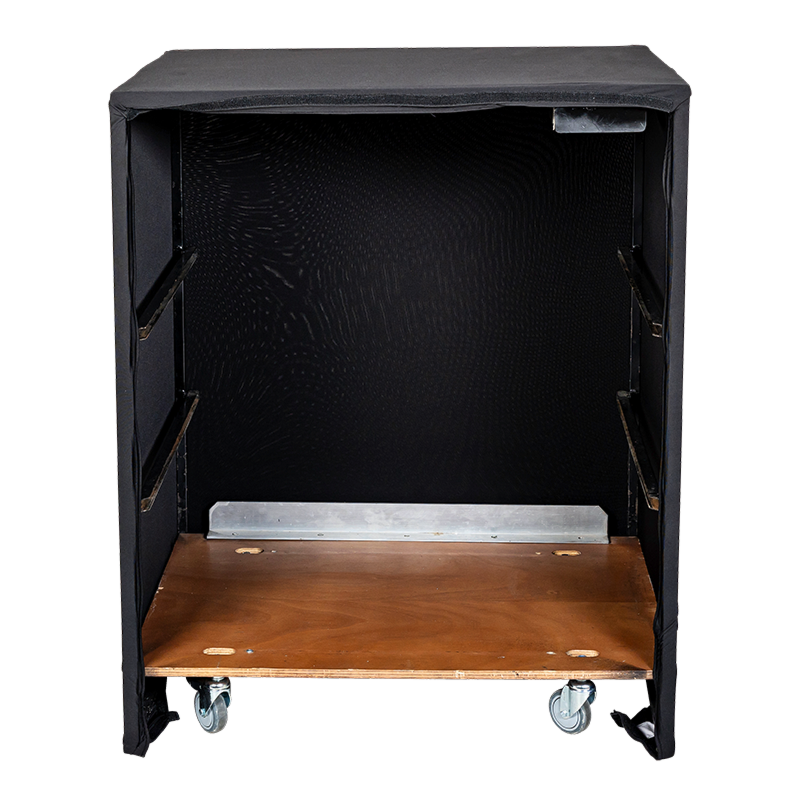 Buffet cube lycra noir sur roulettes 69 x 86 H 106 cm - 24h