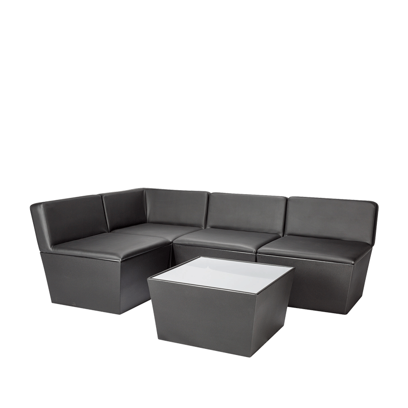 Lounge Kegel schwarz, Eckmodul 75 x 75 cm H 75 cm