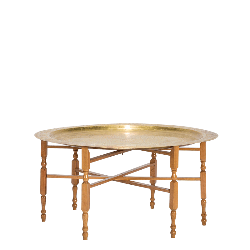 Couchtisch marokkanisch Gold Ø 89 cm H 49 cm
