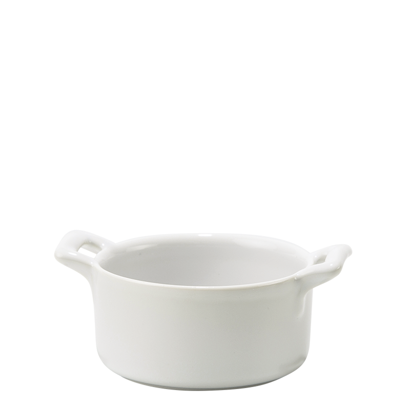 Mini cocotte porcelaine blanche Ø 7,2 cm H 3,5 cm 8 cl