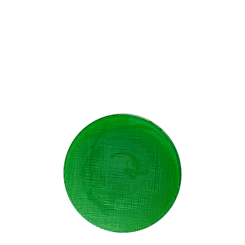 Assiette à pain verte en verre Ø 14 cm