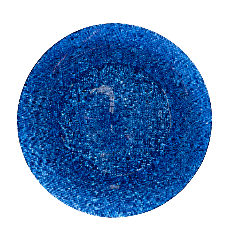 Assiette de présentation bleue en verre Ø 32 cm