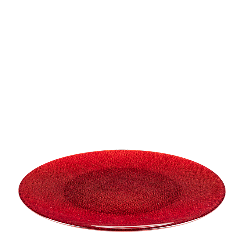 Assiette de présentation rouge en verre Ø 32 cm