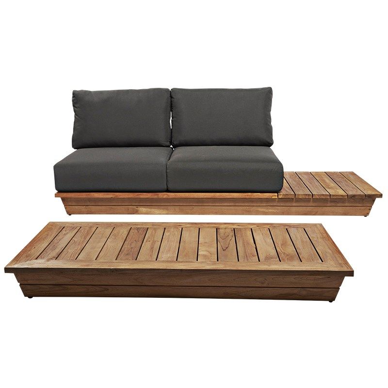 Couchtisch Teak 70 x140 cm H 16 cm