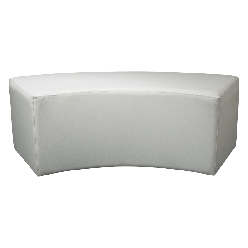 Banquette arrondie vinyle blanc 50 x 150 cm H 40 cm