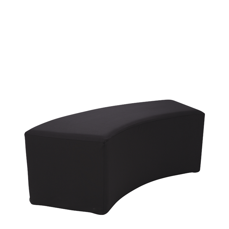 Banquette arrondie vinyle noir 50 x150 H 40 cm