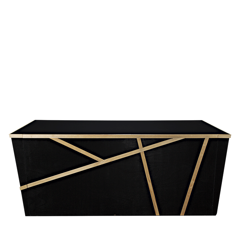 Buffet pliant Sakiro noir 100 x 228 H 91cm avec joues - Délai 96h