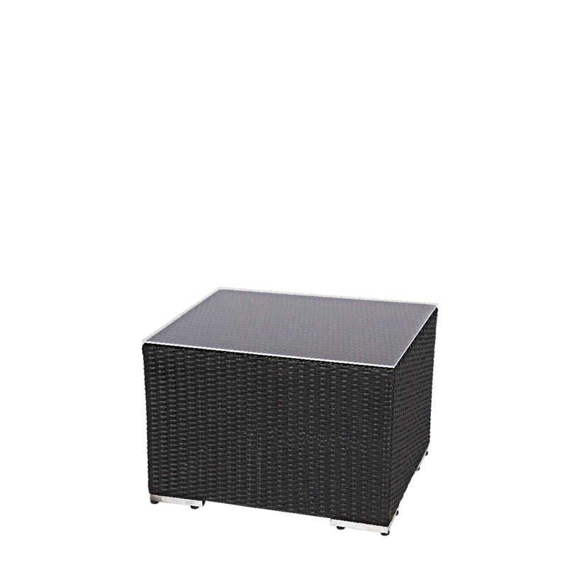 Beistelltisch hoch Lounge Grau geflochten 55 x 65 cm H 40 cm