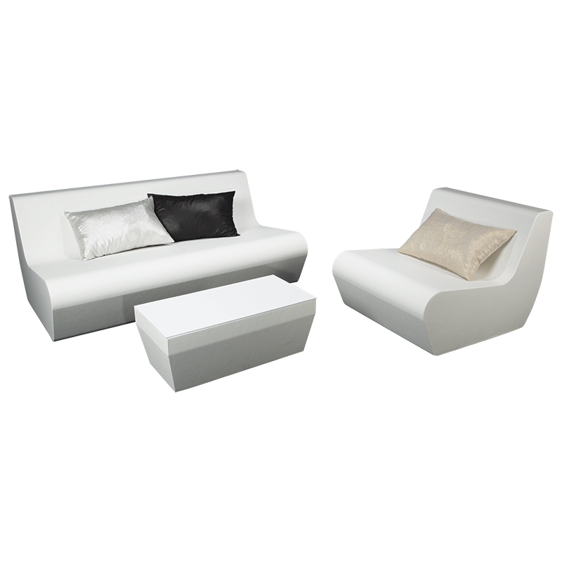 Couchtisch Pool weiss 40 x 80 cm H 38 cm