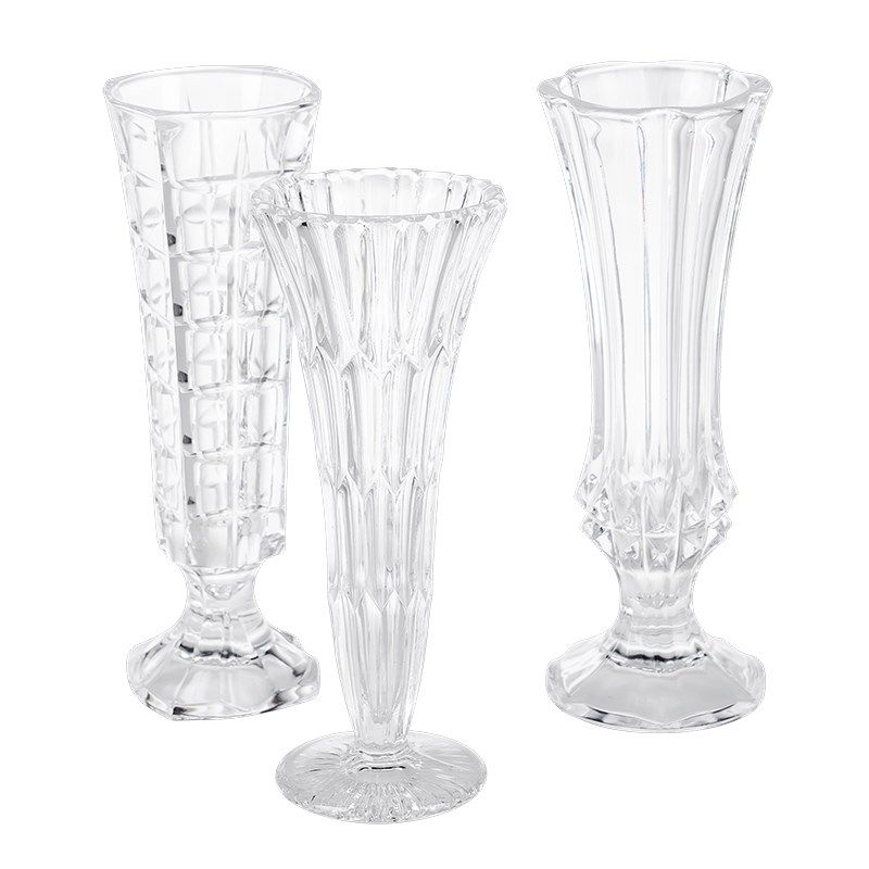 Vase Soliflore aus Glas hoch Vintage Ø 4-6 cm H 12-20cm